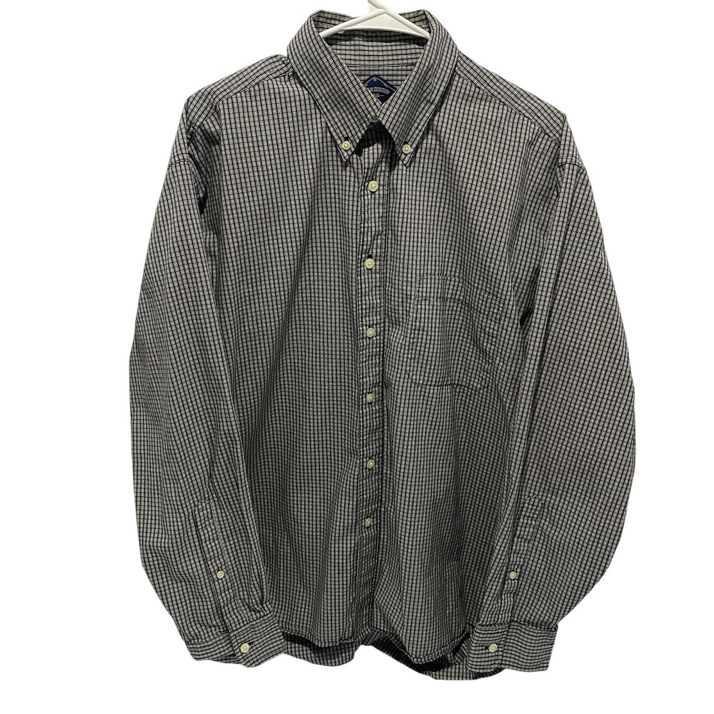 Bills Khakis Black‎ White Plaid Checker Button Down Shirt - XL Classic Fit